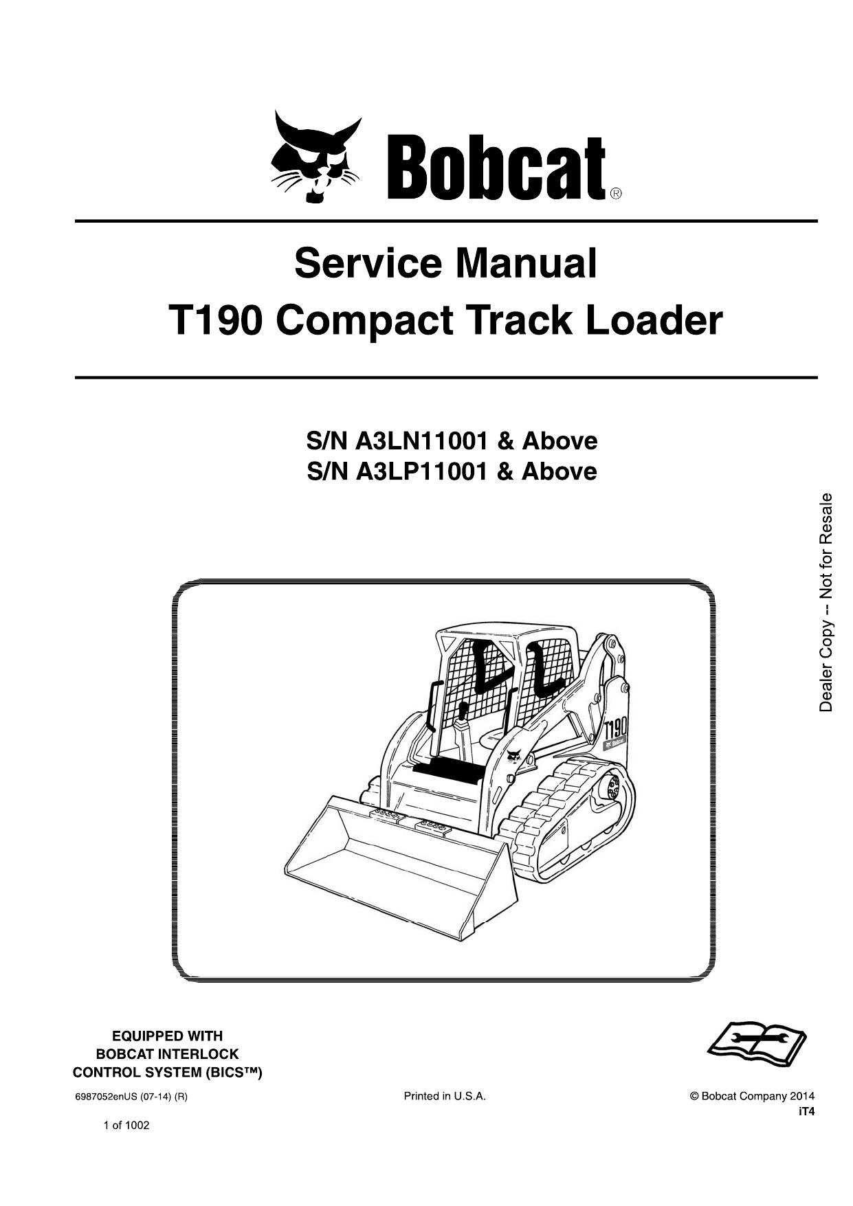 T190 Compact Track Loader Service Manual Bobcat 5